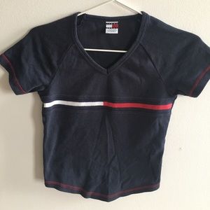 Vintage Tommy Hilfiger (girls) navy crop top XS